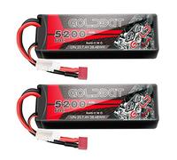 GOLDBAT 2S RC Battery 7.4V 60C 5200mAh LiPo Battery Hardcase Pack with Deans T-Plug for RC Car Evader RC Truggy Buggy RC Helicopter Evader Bx Auto LKW Truck RC Hobby (2Packs)