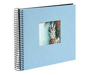 goldbuch 12 729 Bella Vista - Álbum de fotos (20 x 20 x 2,7 cm, 40 páginas negras, cubierta de lino, álbum de fotos para 40 fotos), color azul