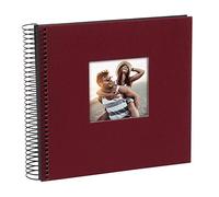 goldbuch 12 764 Bella Vista Álbum de recuerdos de lino con portada troquelado, álbum de fotos con 40 páginas negras, álbum de fotos para pegar, aprox. 20 x 20 x 2,7 cm, burdeos