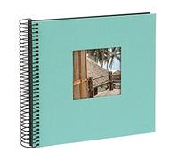 goldbuch 12707 Bella Vista Álbum de Fotos con Ventana para su Propia Imagen, 20 x 20 cm, álbum de Fotos con 40 páginas Negras, álbum de Recuerdos de Lino, Libro de Fotos Aqua