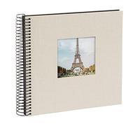 goldbuch 12723 Bella Vista - Álbum de Fotos (20 x 20 x 2,7 cm), Color Gris | Libro de fotos cuadrado con cubierta de lino gris claro, recorte y 40 páginas negras, para 40 fotos, fabricado en Alemania