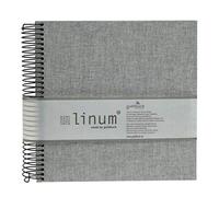 Goldbuch 12919 - Álbum de Fotos de Lino para bebés (20 x 20 cm, 40 páginas Beige, con Espiral), Color Gris