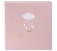 goldbuch 15 012 Álbum de fotos para bebé, diseño de nube, color rosa, 58 hojas blancas con separadores de pergamino y 4 páginas ilustradas, cubierta de lino, aprox. 31 x 30 x 4 cm