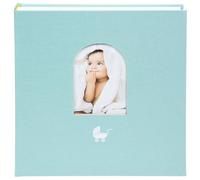 goldbuch 15 016 Cozy Nest Aqua Álbum de recuerdos con ventana recortada álbum de fotos 58 blanco con hojas separadoras de pergamino y 4 páginas ilustradas, cubierta de impresión artística, aprox. 31 x