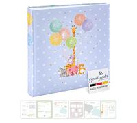 goldbuch 15 403 - Álbum de fotos para bebé (30 x 31 x 4 cm, con 58 páginas en blanco y 4 páginas ilustradas, cubierta de impresión artística con diseño de animales), color azul