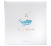 goldbuch 15 500 álbumes de fotos Little Splash con diseño de ballena, álbum de fotos de 58 blancos con separadores de pergamino y 4 páginas ilustradas, cubierta de impresión artística, aprox. 31 x 30