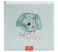 goldbuch 24 099 - Álbum de fotos con 60 páginas blancas y hojas separadoras de pergamino, álbum de recuerdos con cubierta de impresión artística con diseño de perro, 25 x 25 x 4 cm, color azul