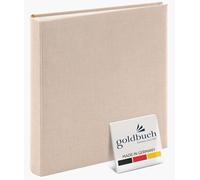 goldbuch 24605 Álbum de fotos Summertime Trend 2 con 60 páginas blancas con separadores de pergamino, álbum de recuerdos con cubierta de lino para pegar, color beige, 25 x 25 x 4 cm
