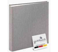 goldbuch 24606 Summertime Trend 2 - Álbum de fotos con 60 páginas blancas con separadores de pergamino, álbum de recuerdos con cubierta de lino, álbum de fotos para pegar, color gris, 25 x 25 cm