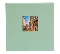 goldbuch 24887 Bella Vista - Álbum de Fotos (25 x 25 cm, 60 páginas Blancas con separadores de pergamino, Libro de Fotos de Lino, Color Agua)