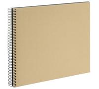 goldbuch 25 506 Bella Vista Beige Álbum de fotos 35 x 30 cm, álbum de fotos con 40 páginas negras, cubierta frontal de lino, libro de fotos para fotos y fotos para pegar, cubierta de color arena