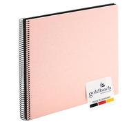 goldbuch 25 522 Álbum Espiral Bella Vista Álbum de Fotos 35x30x1.5cm - Espiral 2.8cm Álbum de Fotos 40 Páginas Negras Cubierta Frontal de Lino Libro de Fotos para Pegar Fotos Rosado