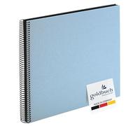 goldbuch 25 529 Bella Vista Álbum de fotos de 35 x 30 cm, álbum de fotos con 40 páginas negras, álbum de recuerdos de lino, álbum de fotos para pegar fotos y fotos, álbum de recortes, color azul cielo