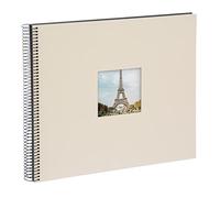 goldbuch 25623 Álbum de Fotos en Espiral con Recorte de Imagen, Bella Vista, álbum de Fotos de 35 x 30 cm, álbum de Fotos con 40 páginas Negras, álbum de Recuerdos de Lino, Libro de Fotos para
