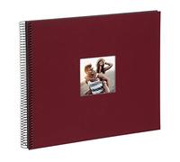 goldbuch Espiral Bella Vista, Recuerdos de Lino con Estampado de Portada, 40, álbum de Fotos para Pegar, Papel, Burdeos (páginas Negras), 35x30 cm