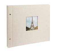 goldbuch 28523 Bella Vista - Álbum de Fotos de 39 x 31 cm, 40 páginas Negras con separadores de pergamino, Ampliable, Color Gris Arena