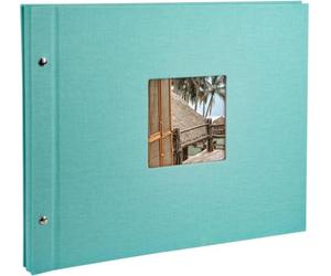 goldbuch 28807 Bella Vista - Álbum de Fotos con Ventana (39 x 31 cm, 40 páginas Blancas con separadores de pergamino, Ampliable, Color Agua)
