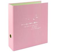 goldbuch 33 131 - Carpeta con diseño de varita de pájaro, tamaño 28,5 x 32 x 8 cm, cubierta de impresión artística con relieve blanco, grapadora con mecanismo de palanca, color rosa