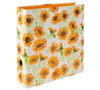 goldbuch 33 549 Sunflower - Archivador con tapa de impresión artística con estampado de girasol y relieve dorado, grapadora con mecanismo de palanca de metal, archivador, archivador, aprox. 28,5 x 32