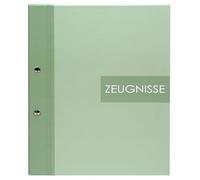 goldbuch 36 014 Matcha - Carpeta para documentos (DIN A4, con cierre de rosca y 12 fundas transparentes, tapa de impresión, aprox. 24 x 31 x 1,5 cm), color verde
