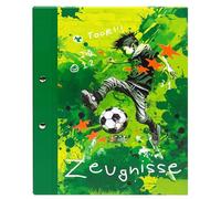 goldbuch 36 133 Stürmer - Carpeta de documentos DIN A4 con diseño de futbolista, con cierre de rosca y 12 fundas transparentes, cubierta de impresión artística, aprox. 24 x 31 x 1,5 cm, color verde