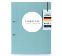 goldbuch 36113 - Carpeta para certificados, DIN A4, con cierre de rosca y 12 bolsillos, estructura de lino con 12 fundas, aprox. 24 x 31.5 x 2 cm