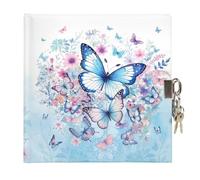 goldbuch 44 155 Diario de jardín de mariposas, diario infantil con 96 páginas, cuaderno con cerradura, 2 llaves, impresión artística, aprox. 16,5 x 16,5 cm, diseño de mariposas