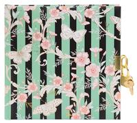 goldbuch 44 361 - Diario híbrido de rayas con diseño de flores, 96 páginas blancas, bloc de notas con cerradura, cubierta de impresión, aprox. 16,5 x 16,5 x 1,5 cm