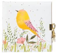 goldbuch 44 407 - Diario infantil con diseño de pájaro, 96 páginas blancas, bloc de notas con cerradura, 2 llaves, cubierta de impresión artística, aprox. 16,5 x 16,5 x 1,5 cm