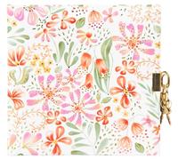 goldbuch 44 631 Pianta Rossa - Diario infantil, diseño floral, 96 páginas blancas, cuaderno con cerradura, 2 llaves, cubierta de impresión artística, aprox. 16,5 x 16,5 x 1,5 cm