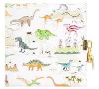 goldbuch 44 839 - Diario infantil con diseño de dinosaurio, 96 páginas blancas, cuaderno con cerradura y 2 llaves, cubierta de impresión artística, aprox. 16,5 x 16,5 x 1,5 cm