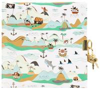 goldbuch 44 939 Diario Ahoi!, diseño pirata, diario infantil, 96 páginas blancas, cuaderno con cerradura, 2 llaves, cubierta de impresión artística, aprox. 16,5 x 16,5 x 1,5 cm