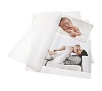 goldbuch 83001 - Cartón de fotos con pergamino, 20 hojas, para archivadores de fotos y carpetas Bella Vista, relleno de álbum de fotos, formato DIN A4, color blanco