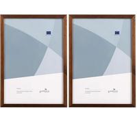 Goldbuch 90 0596 Skandi - Marco de fotos DIN A4, marco de madera real, marco de retrato para colocar, marco de madera con soporte de pared, marco de fotos, color marrón (Paquete de 2)