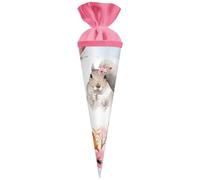 goldbuch 93 112 - Bolsa para Hermanos con diseño de Ardilla, Bolsa Escolar con diseño de Animales, Caja de Regalo, cartón Lacado, Cierre de Fieltro Rosa (sin Cinta de Cierre), Color Blanco