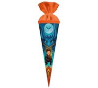 goldbuch 93 168 - Bolsa para Hermanos con diseño de dragón, Paquete de Regalo con Cierre de Fieltro Naranja (sin Cinta de Cierre), Bolsa de azúcar, cartón Lacado, Redonda, Longitud 35 cm, diámetro