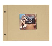 goldbuch Álbum de fotos Bella Vista Beige, 26 646, 30 x 25 x 2 cm, álbum de fotos con 40 páginas blancas, cubierta de lino, álbum de fotos con recorte de ventana, color marrón claro
