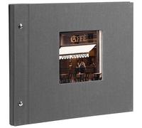 goldbuch Álbum con tapa de rosca Bella Vista 30x25 40 páginas negras gris 1 pieza