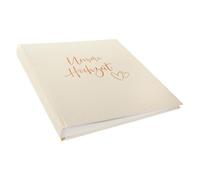 goldbuch Álbum de fotos de boda con 60 páginas blancas y pergamino, álbum de recuerdos de oro rosa, álbum de papel refinado con efecto satinado, palpitaciones en relieve, aprox. 30 x 31 x 4 cm