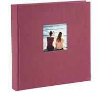 goldbuch 24888 Bella Vista - Álbum de Fotos (25 x 25 cm, 60 páginas Blancas con separadores de pergamino, Libro de Fotos de Lino, Color Fucsia