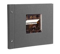 goldbuch Álbum de Fotos Bella Vista 26725 con 40 páginas Negras con separadores de pergamino, álbum expandible, álbum de Fotos de Lino, Color Gris