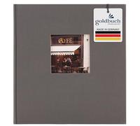 goldbuch Álbum de Fotos Bella Vista 27 945 con Recorte Gris, álbum de Recuerdos en Formato 30 x 31 cm, 60 páginas Negras con separadores de pergamino, Libro de Fotos con Cubierta de Lino, Antracita