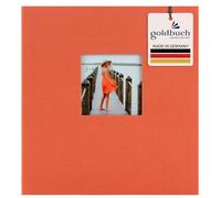 goldbuch Álbum de fotos Bella Vista 27 980 con recorte de salmón, álbum de recuerdos en formato 30 x 31 cm, 60 páginas negras con separadores de pergamino, libro de fotos con cubierta de lino en color