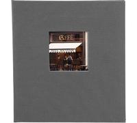 goldbuch 27725 - Álbum de Fotos con Recorte Bella Vista, 30 x 31 cm, 60 páginas Blancas con Hojas de pergamino, Libro de Fotos de Lino, Color Gris