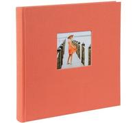 goldbuch Álbum de fotos Bella Vista 27 980 con recorte de salmón, álbum de recuerdos en formato 30 x 31 cm, 60 páginas negras con separadores de pergamino, libro de fotos con cubierta de lino en color