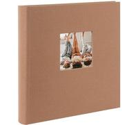 goldbuch Bella Vista Hazelnut 27 619 - Álbum de fotos con recortes para fotos, 30 x 31 cm, 60 páginas blancas con separadores de vidrio, libro de fotos de lino, tapa marrón