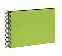 goldbuch Álbum de Fotos en Espiral Bella Vista 20962, álbum de Fotos con 40 páginas Negras, álbum de Recuerdos de Lino, Libro de Fotos para Pegar Fotos y Fotos, Verde, 24 x 17 cm