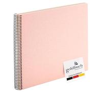 goldbuch Álbum de Fotos en Espiral Bella Vista 25322, álbum de Fotos de 35 x 30 cm, 40 páginas Blancas, álbum de Recuerdos de Lino, álbum de Fotos para Pegar Fotos y Fotos, Color Rosa