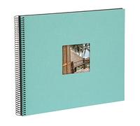 goldbuch Álbum de Fotos en Espiral Bella Vista 25907, álbum de Fotos con Recorte de Ventana para su Propia Imagen, 34 x 30 cm, álbum de Fotos con 40 páginas Negras, álbum de Recuerdos de Lino, Libro