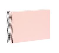 goldbuch Bella Vista, Recuerdos de Lino con Espiral de 40 páginas Blancas, álbum de Fotos para Pegar, Papel, Color Rosa, 24x17 cm